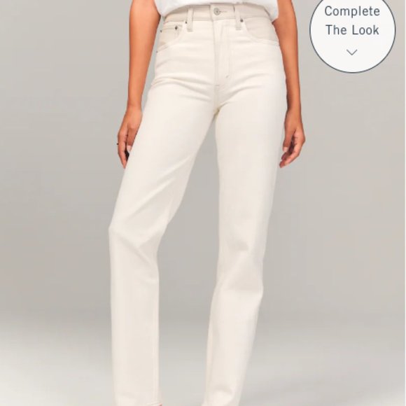 Abercrombie Mixed Fabric Ultra High Rise 90s Straight Jean 27 extra short - Picture 6 of 9